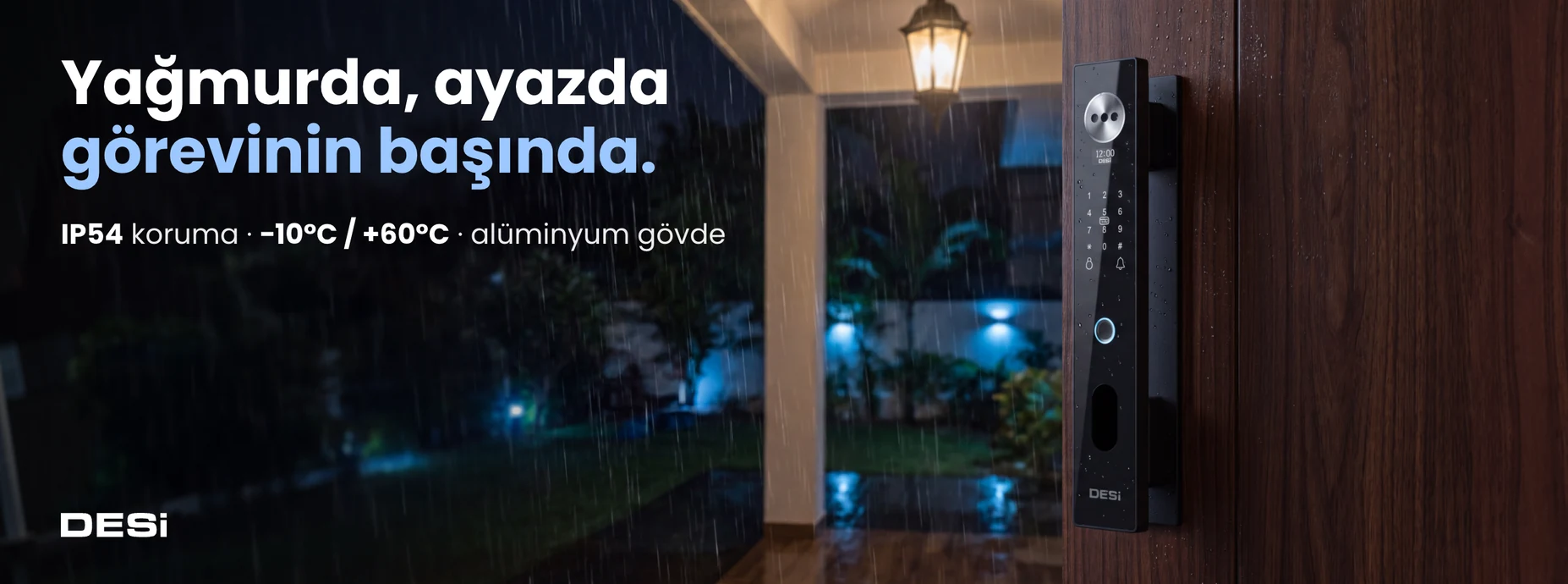 Yağmurda ve ayazda dayanıklı DESi QuiC Q034+ akıllı kilit