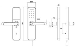 DESi QUiC Q005 Akıllı Kilit iOS/Android Uyumlu - Parmak İzi -Tuş Takımı - Kart Okuyucu - 3