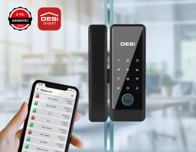 DESi QUiC Q006 Cam Kapılar İçin Akıllı Kilit iOS/Android Uyumlu - Tuş Takımı - Kart Okuyucu - Parmak İzi - 4