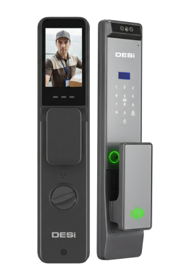 DESi QUiC Q033+ Akıllı Kilit Sanal Kapı Kolu - Yüz Tanıma - Avuç İçi Damar - Parmak İzi - Tuş Takımı - Kart Okuyucu - Aktif Canlı Görüşme - 1