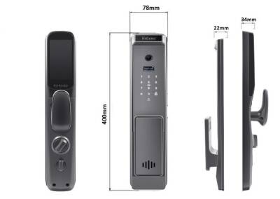 DESi QUiC Q033+ Akıllı Kilit Sanal Kapı Kolu - Yüz Tanıma - Avuç İçi Damar - Parmak İzi - Tuş Takımı - Kart Okuyucu - Aktif Canlı Görüşme - 2