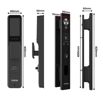 DESi QUiC Q034+ Akıllı Kilit Sanal Kapı Kolu - Yüz Tanıma - Avuç İçi Damar - Parmak İzi - Tuş Takımı - Kart Okuyucu - Aktif Canlı Görüşme - 4