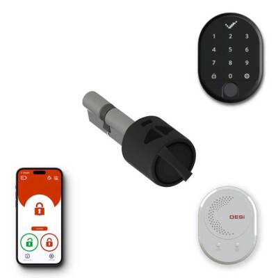 DESi Utopic R Akıllı Kilit iOS/Android Uyumlu - Akıllı Köprü - Parmak İzi Okuyucu ve Dahili Tuş Takımlı Set (Google Home ve Alexa) - 2